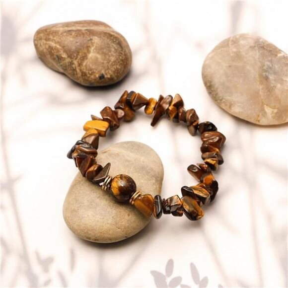 7Chakra Chip Stone Bracelets for Women Natural Crystal Healing Reiki - Picture 2 of 8